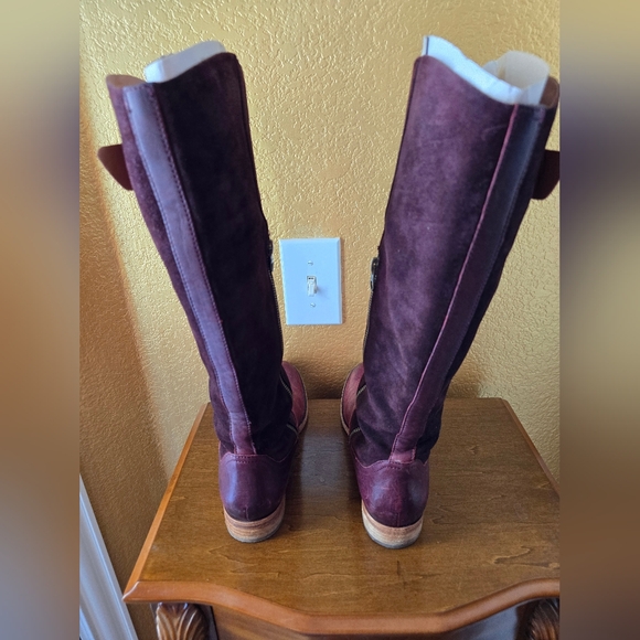 Kork-ease Women's Suede/Leather Burgundy Knee-High Boots Size 7.5 - Picture 4 of 7